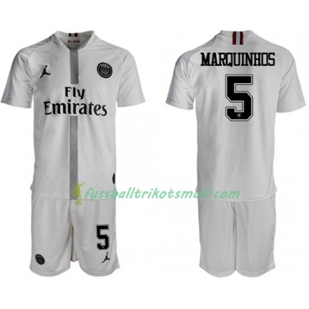 Fußballtrikots Paris Saint Germain Marquinhos 5 Jodan Weiß Kinder 2018-2019 Kurzarm Ausweichtrikot kaufen